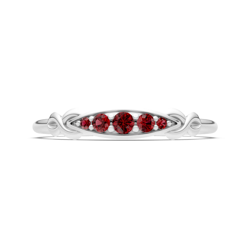 Dainty Graduated Scroll 5-Stone Ring