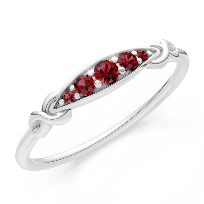Dainty Graduated Scroll 5-Stone Ring