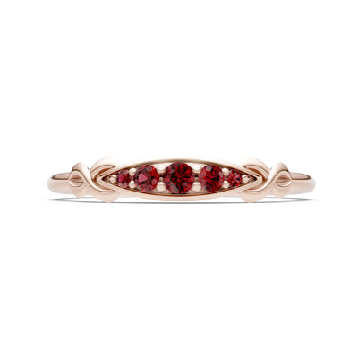 Dainty Graduated Scroll 5-Stone Ring
