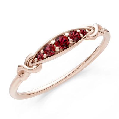 Dainty Graduated Scroll 5-Stone Ring