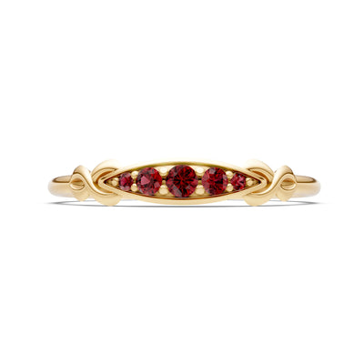 Dainty Graduated Scroll 5-Stone Ring