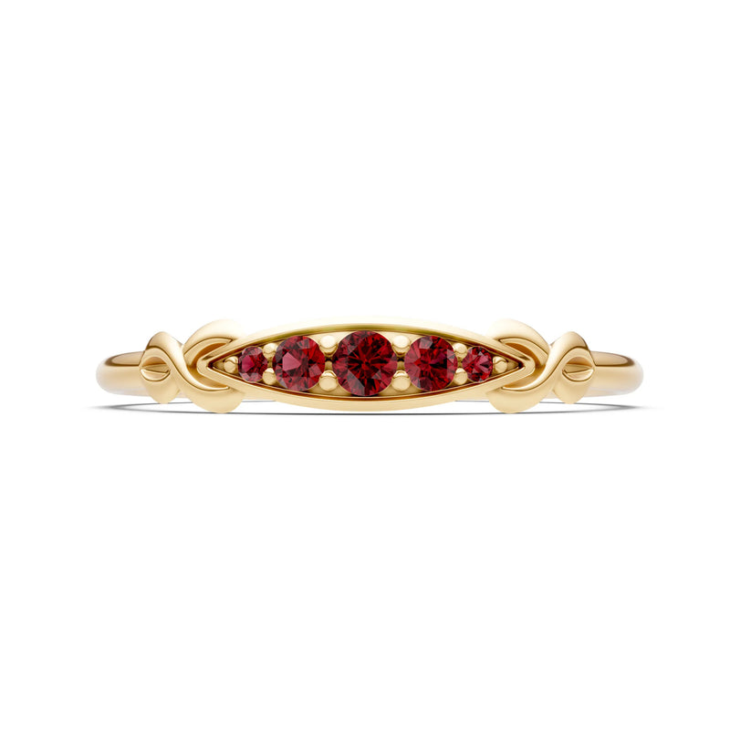 Dainty Graduated Scroll 5-Stone Ring