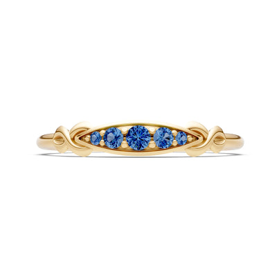 Dainty Graduated Scroll 5-Stone Ring