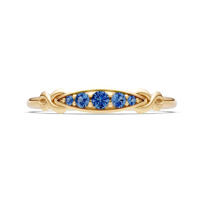 Dainty Graduated Scroll 5-Stone Ring
