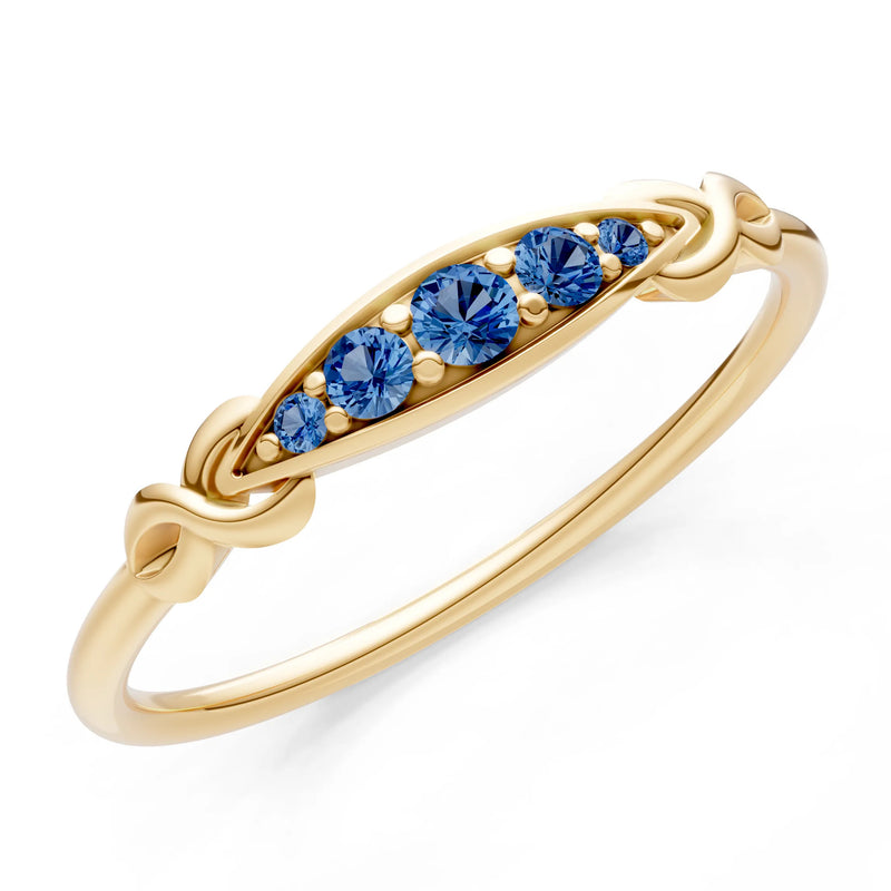 Dainty Graduated Scroll 5-Stone Ring