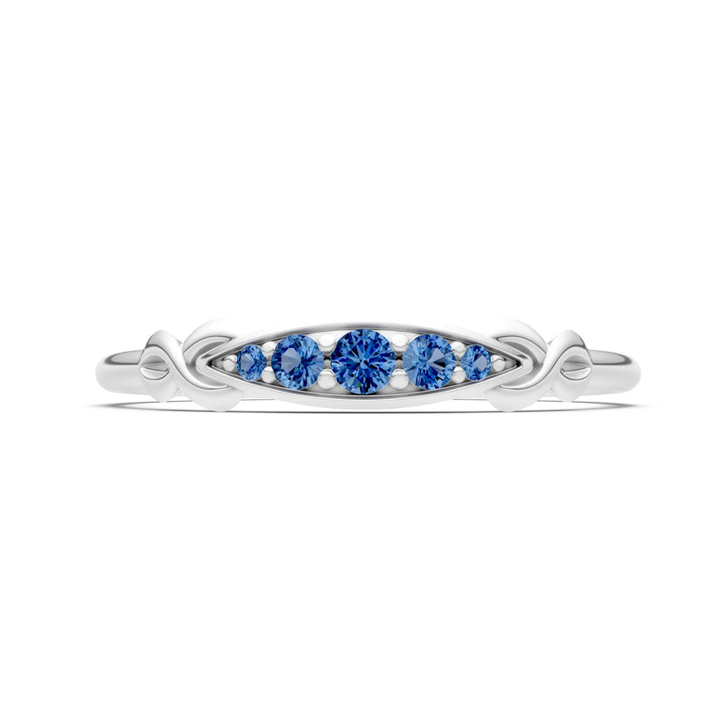 Dainty Graduated Scroll 5-Stone Ring