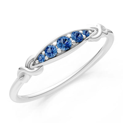 Dainty Graduated Scroll 5-Stone Ring