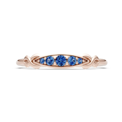 Dainty Graduated Scroll 5-Stone Ring