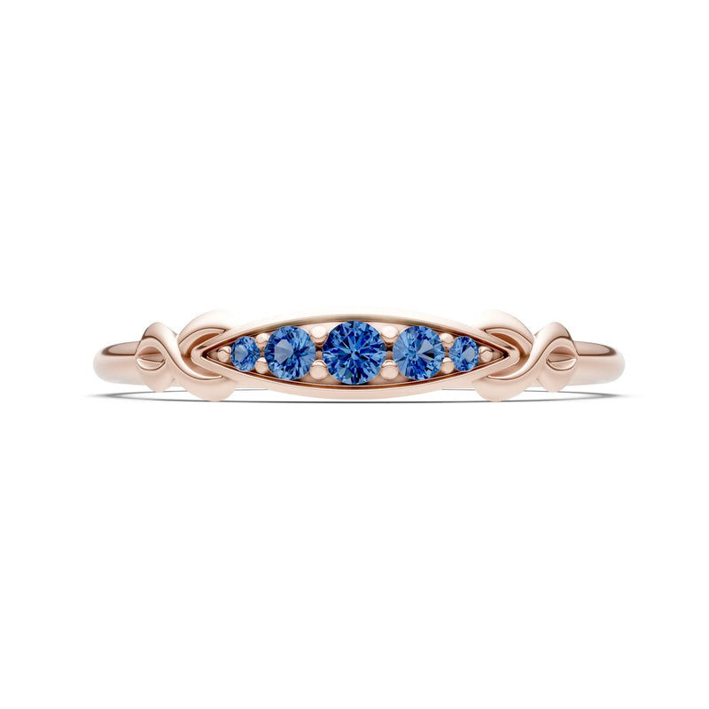 Dainty Graduated Scroll 5-Stone Ring