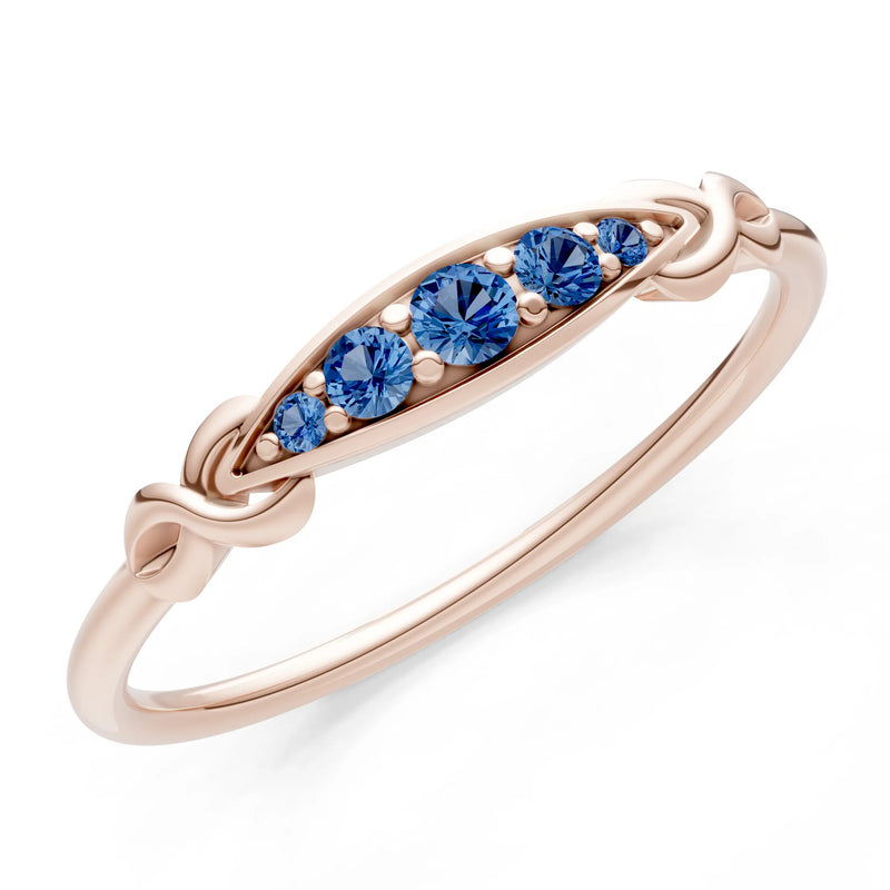 Dainty Graduated Scroll 5-Stone Ring