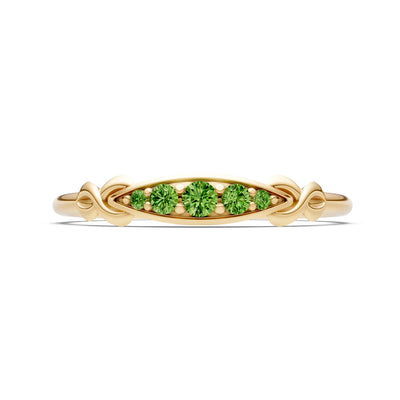 Dainty Graduated Scroll 5-Stone Ring