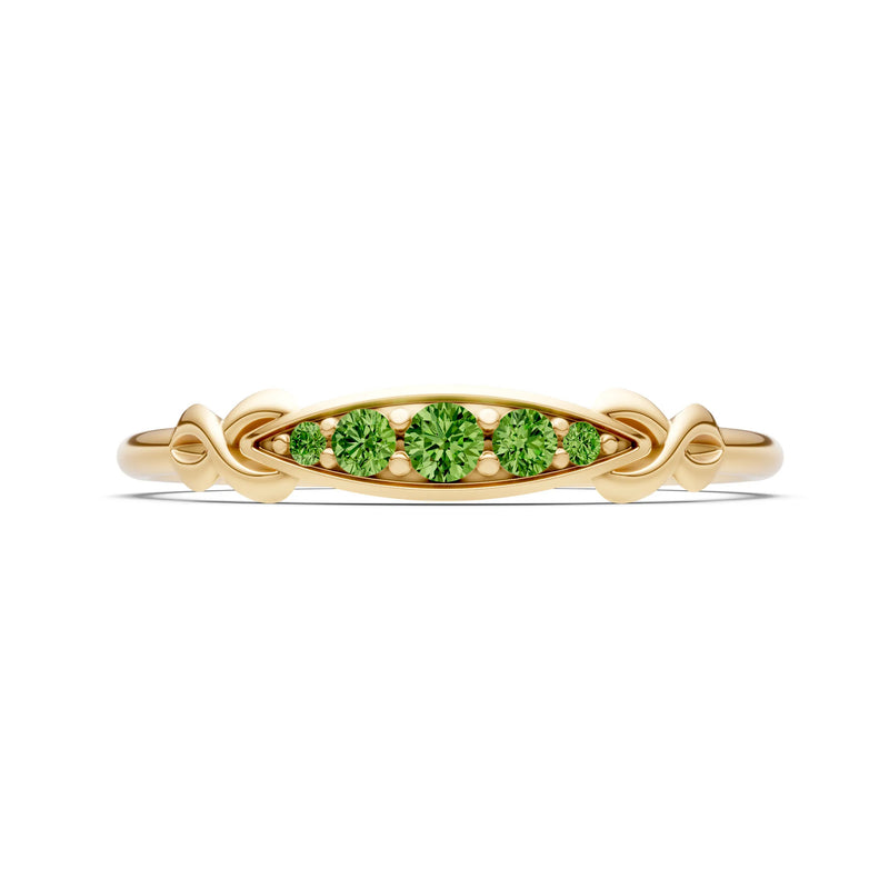 Dainty Graduated Scroll 5-Stone Ring