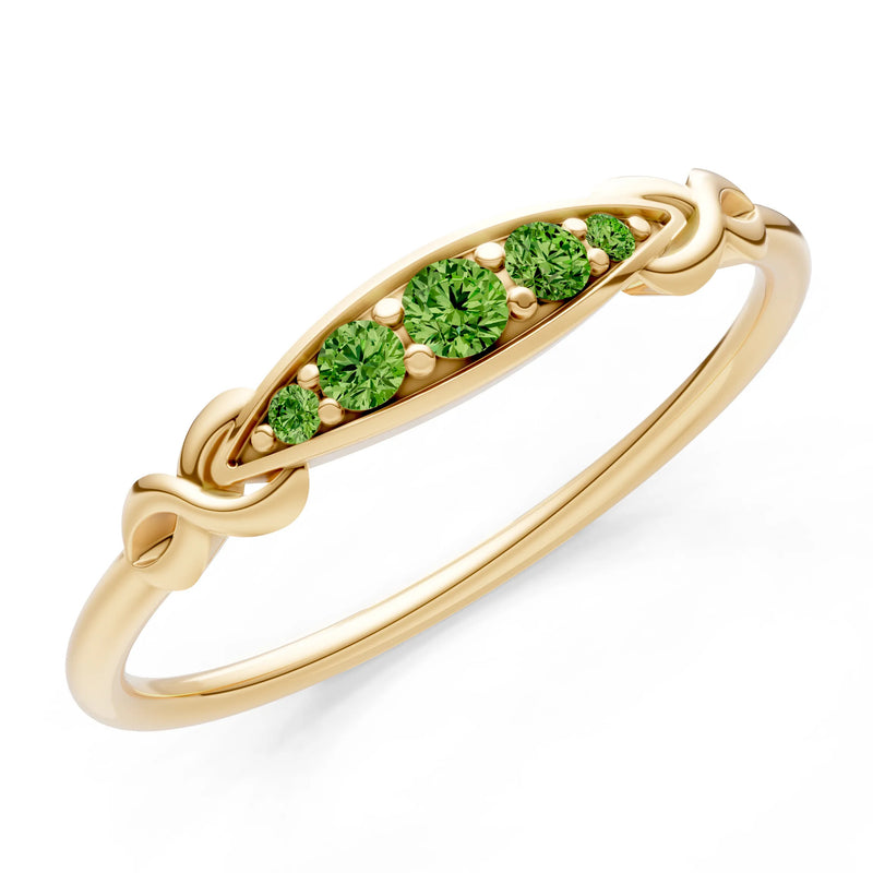 Dainty Graduated Scroll 5-Stone Ring