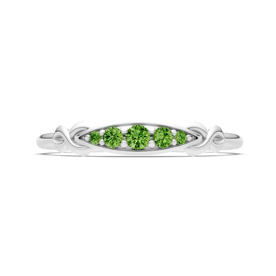 Dainty Graduated Scroll 5-Stone Ring