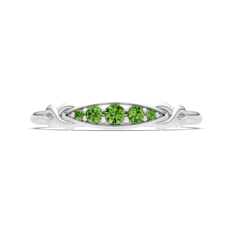 Dainty Graduated Scroll 5-Stone Ring