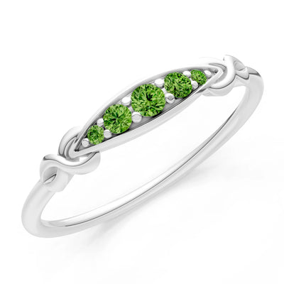 Dainty Graduated Scroll 5-Stone Ring