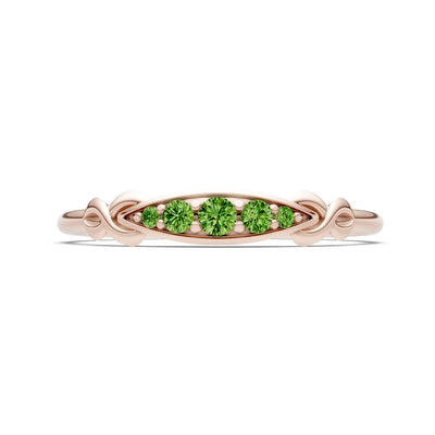 Dainty Graduated Scroll 5-Stone Ring