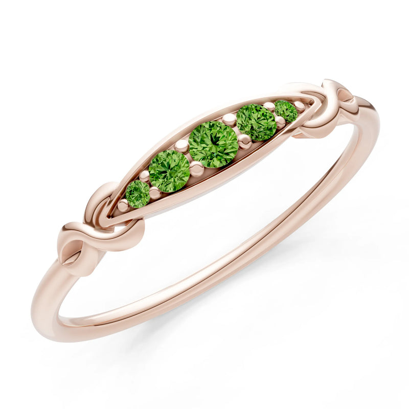Dainty Graduated Scroll 5-Stone Ring