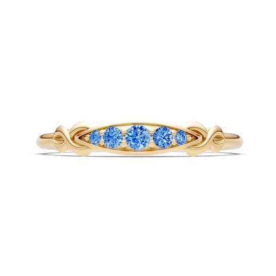 Dainty Graduated Scroll 5-Stone Ring