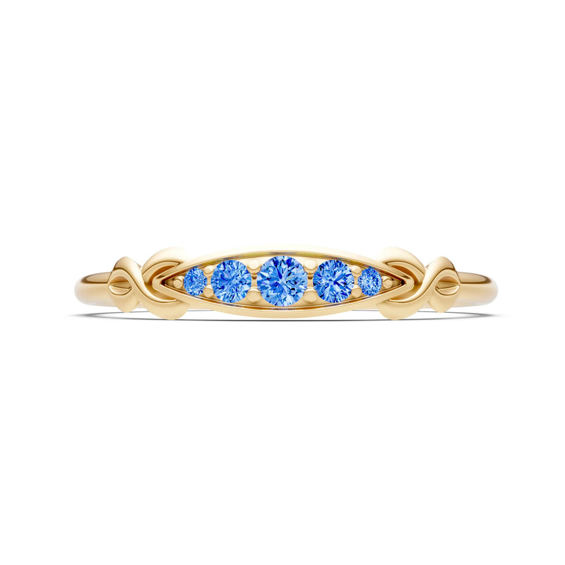 Dainty Graduated Scroll 5-Stone Ring
