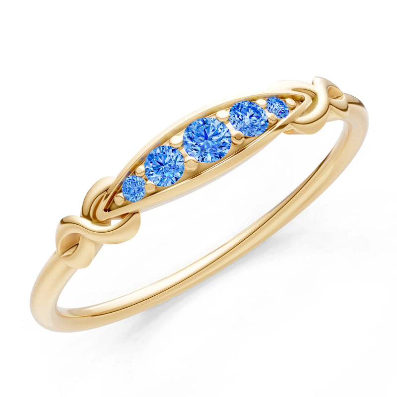 Dainty Graduated Scroll 5-Stone Ring