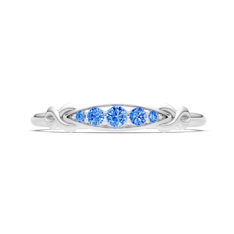 Dainty Graduated Scroll 5-Stone Ring