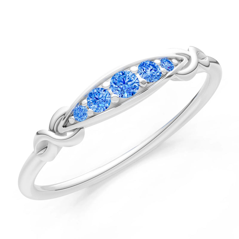 Dainty Graduated Scroll 5-Stone Ring
