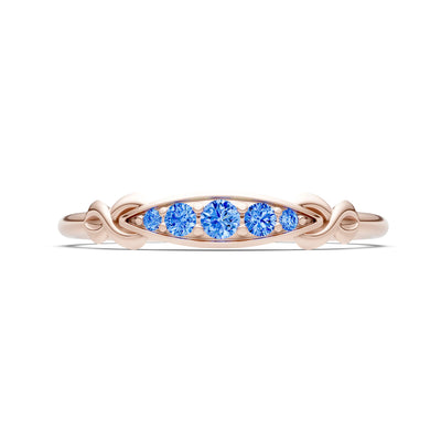 Dainty Graduated Scroll 5-Stone Ring