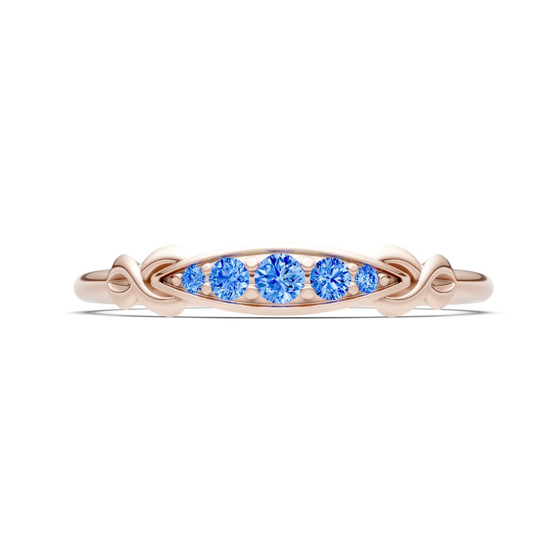 Dainty Graduated Scroll 5-Stone Ring