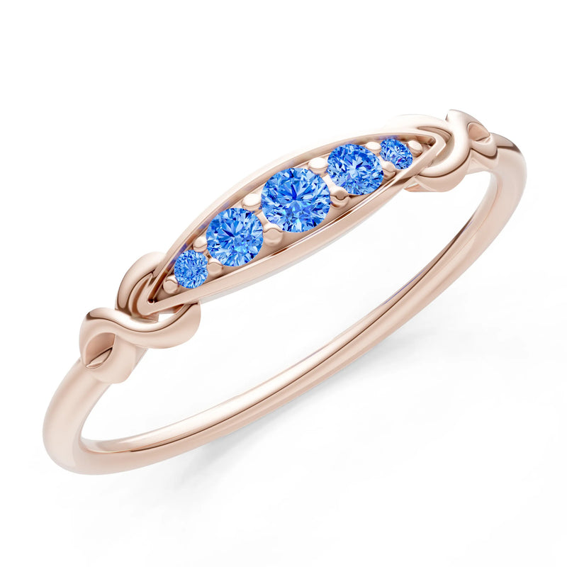Dainty Graduated Scroll 5-Stone Ring
