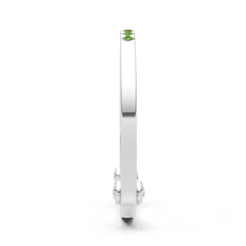 Peridot Dainty Euro Shank Pavé Band
