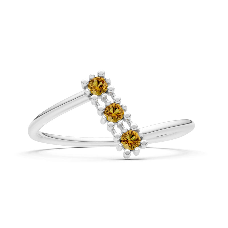 Citrine Dainty Triple Cluster