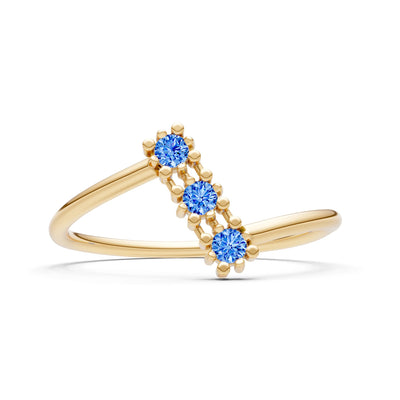 Swiss Blue Topaz Dainty Triple Cluster