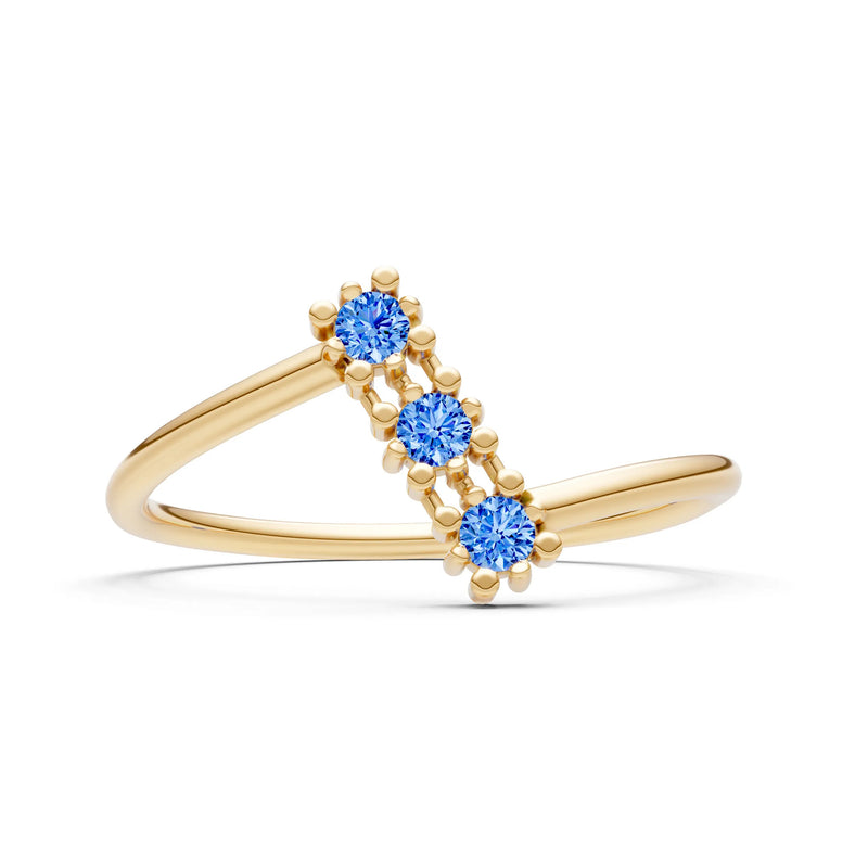 Swiss Blue Topaz Dainty Triple Cluster