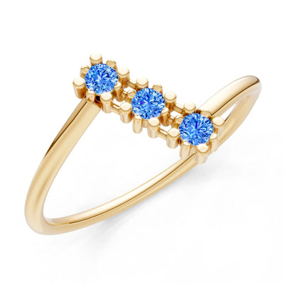 Swiss Blue Topaz Dainty Triple Cluster