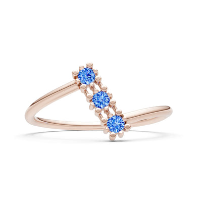Swiss Blue Topaz Dainty Triple Cluster