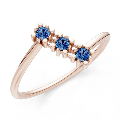 London Blue Topaz Dainty Triple Cluster
