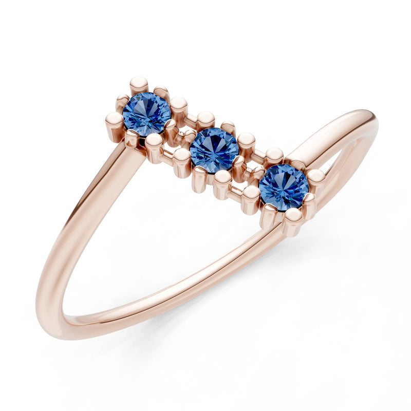 London Blue Topaz Dainty Triple Cluster