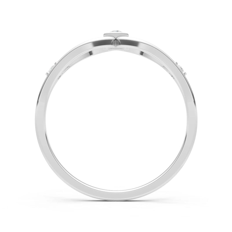 Dainty Bezel Twist Crossover Ring – Round