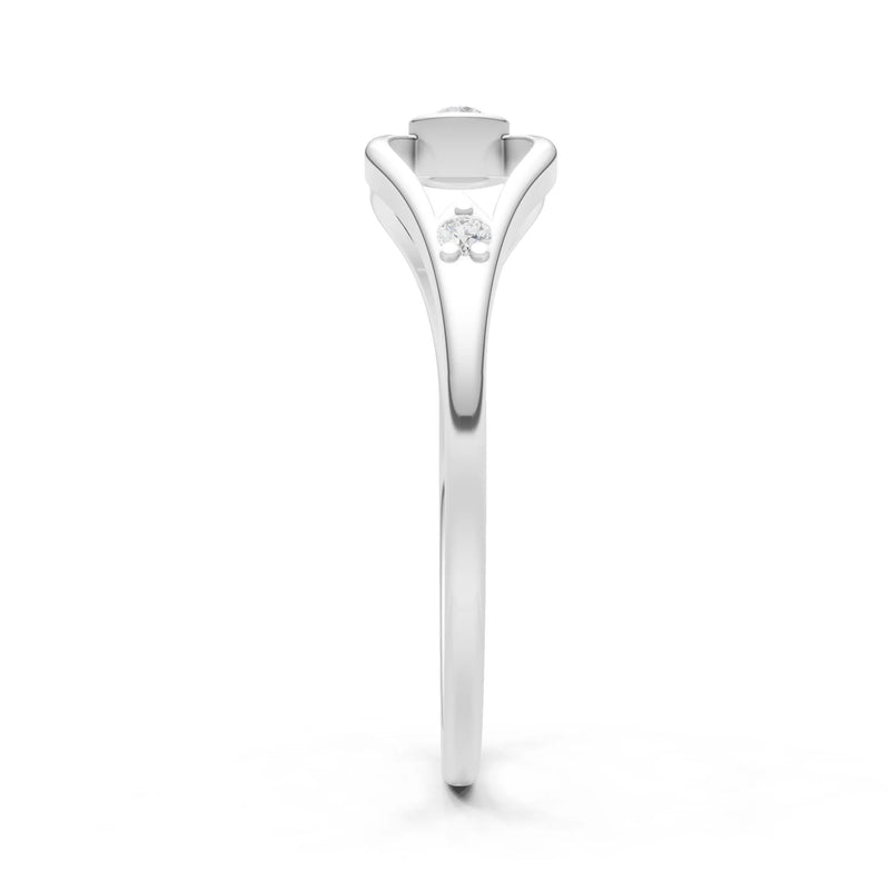Dainty Bezel Twist Crossover Ring – Round