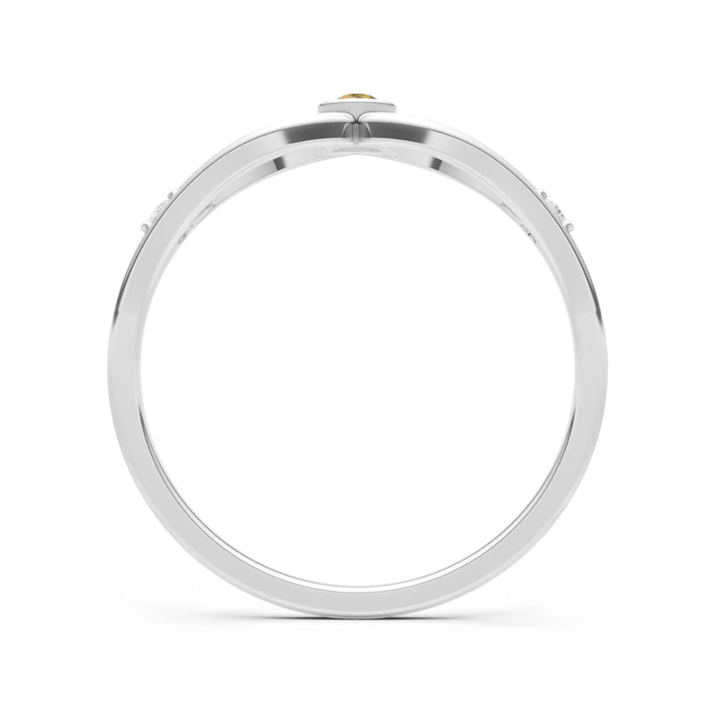 Dainty Bezel Twist Crossover Ring – Round