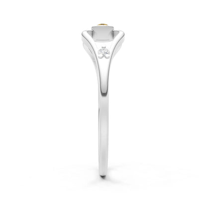 Dainty Bezel Twist Crossover Ring – Round