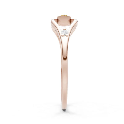 Dainty Bezel Twist Crossover Ring – Round