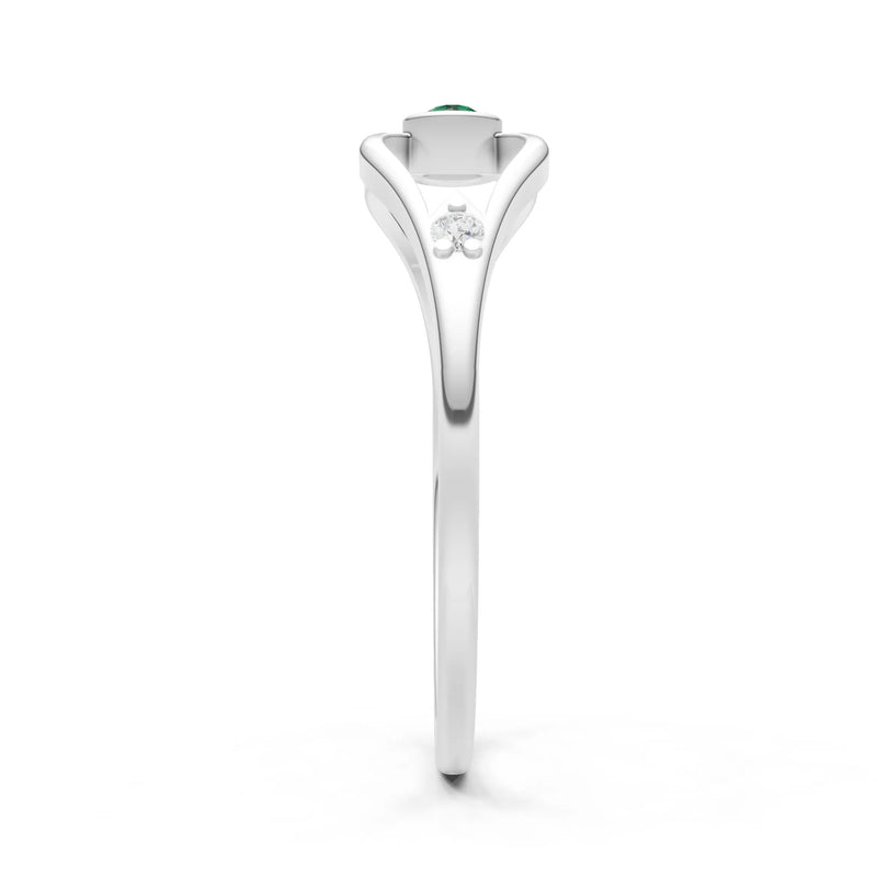 Dainty Bezel Twist Crossover Ring – Round