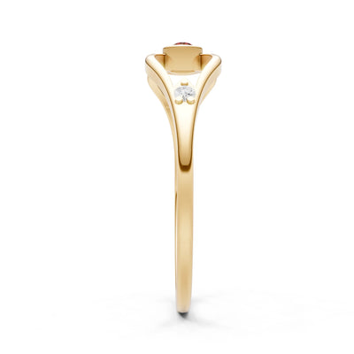 Dainty Bezel Twist Crossover Ring – Round