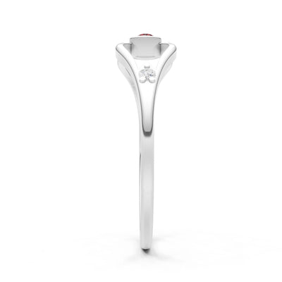 Dainty Bezel Twist Crossover Ring – Round