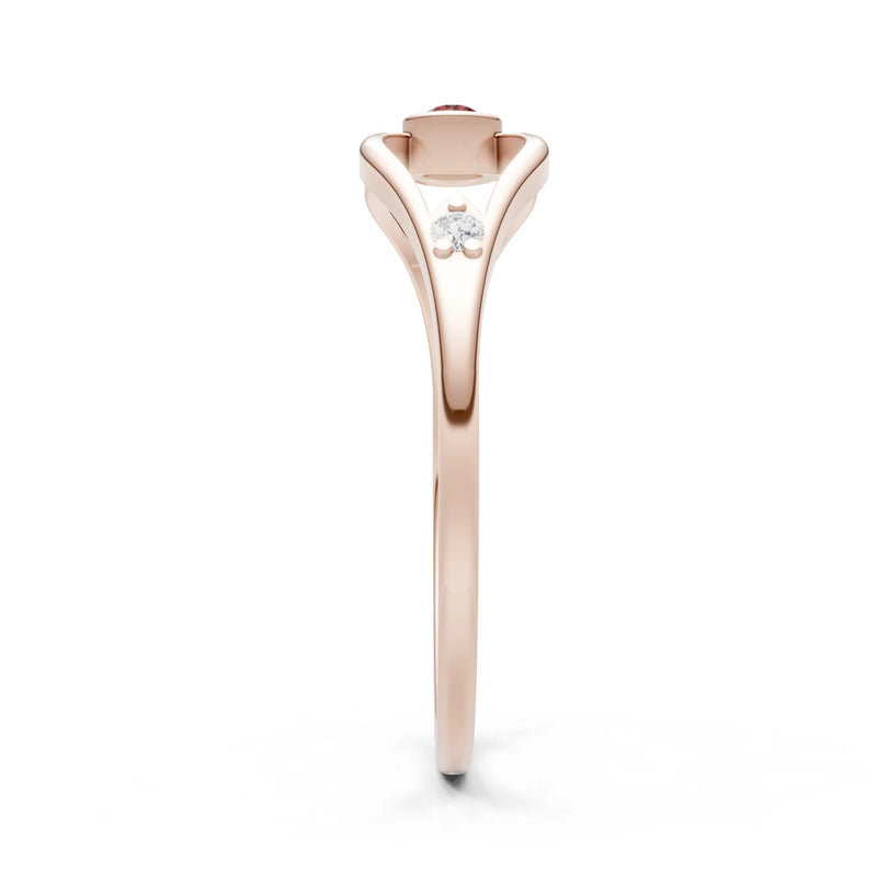 Dainty Bezel Twist Crossover Ring – Round