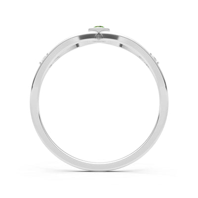 Dainty Bezel Twist Crossover Ring – Round