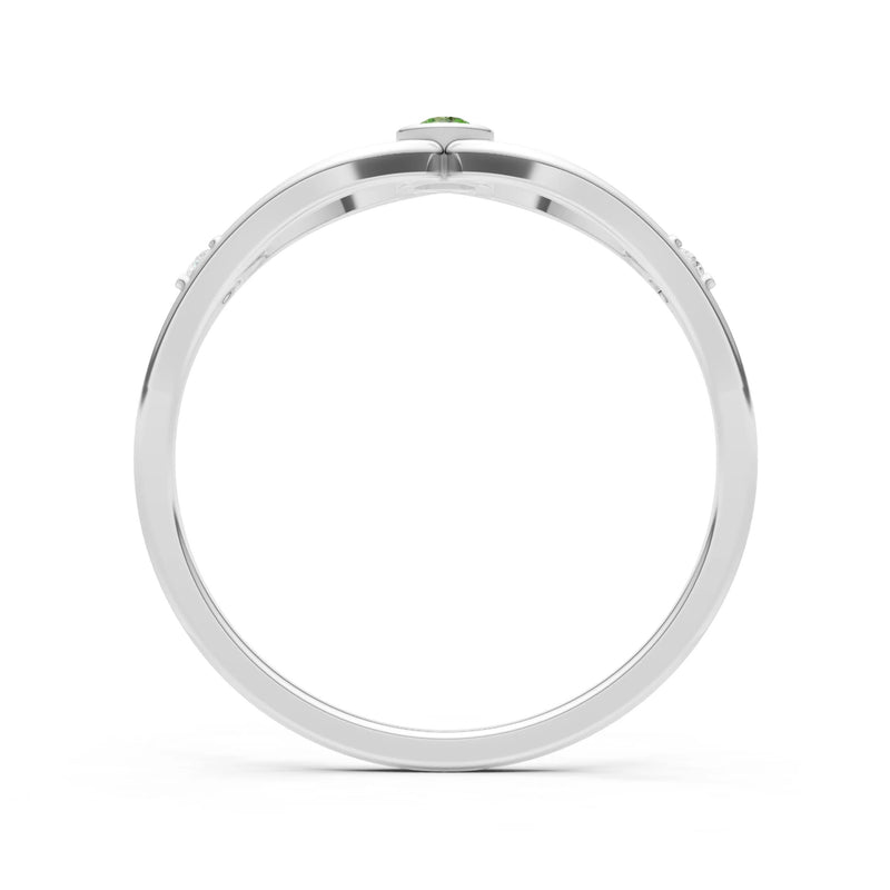 Dainty Bezel Twist Crossover Ring – Round