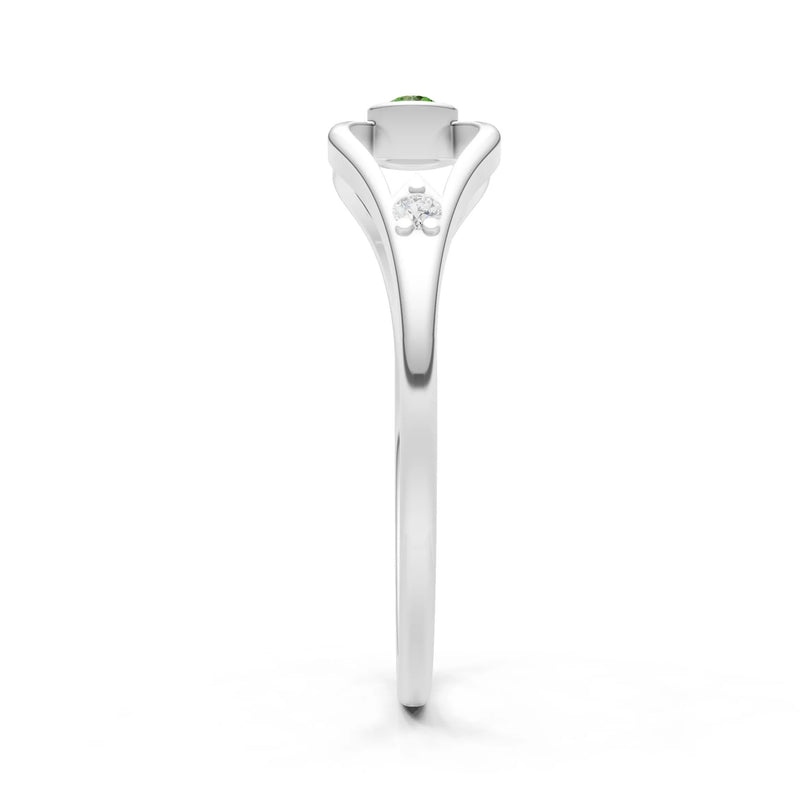 Dainty Bezel Twist Crossover Ring – Round